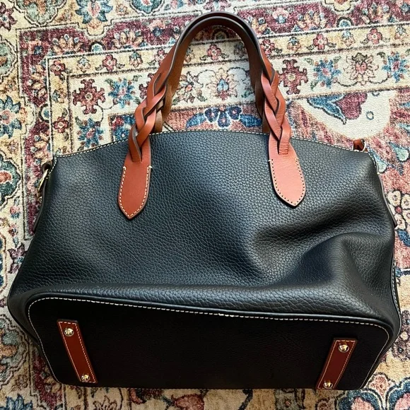 NWOT Dooney & Bourke Black pebble Leather Celeste Satchel with Gold Hardware - Picture 5 of 10